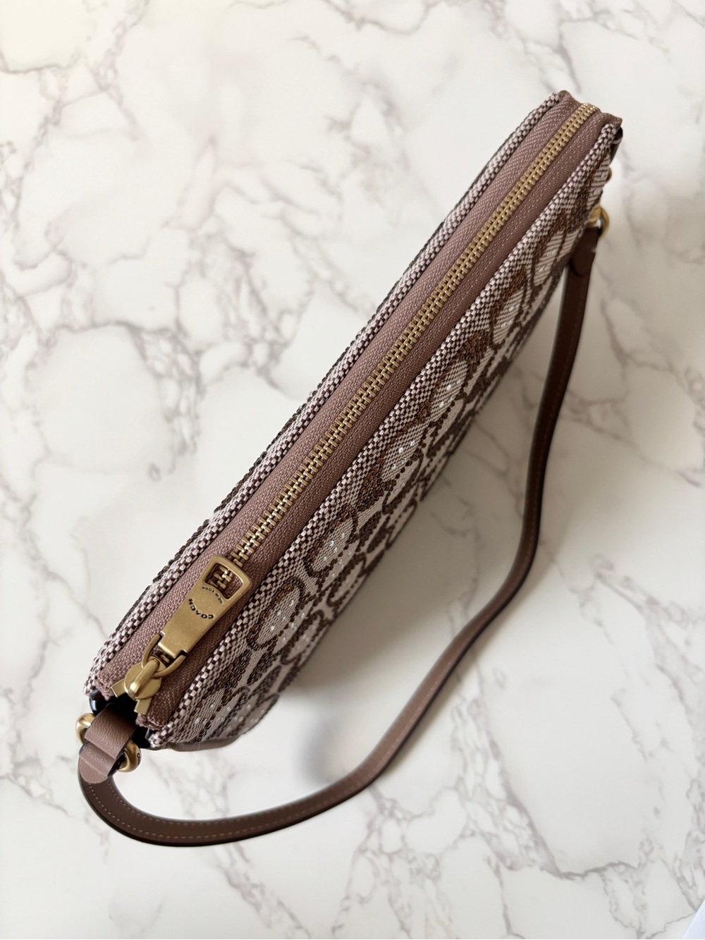 New Coach Plaza Crystal Shoulder Bag Brown - Picture 9 of 13